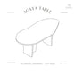 Technical drawing of the top of the ÉTAUDORÉ & Our Wabi Sabi Home Agata Table