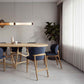 Interior arrangement with chairs and the oval Dom table with a beautiful base, made from solid oak wood