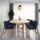 Interior setting with chairs and the Oval Dom table with a beautiful base, made from solid oak wood