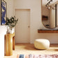 Modern artisan oak console with rounded edges