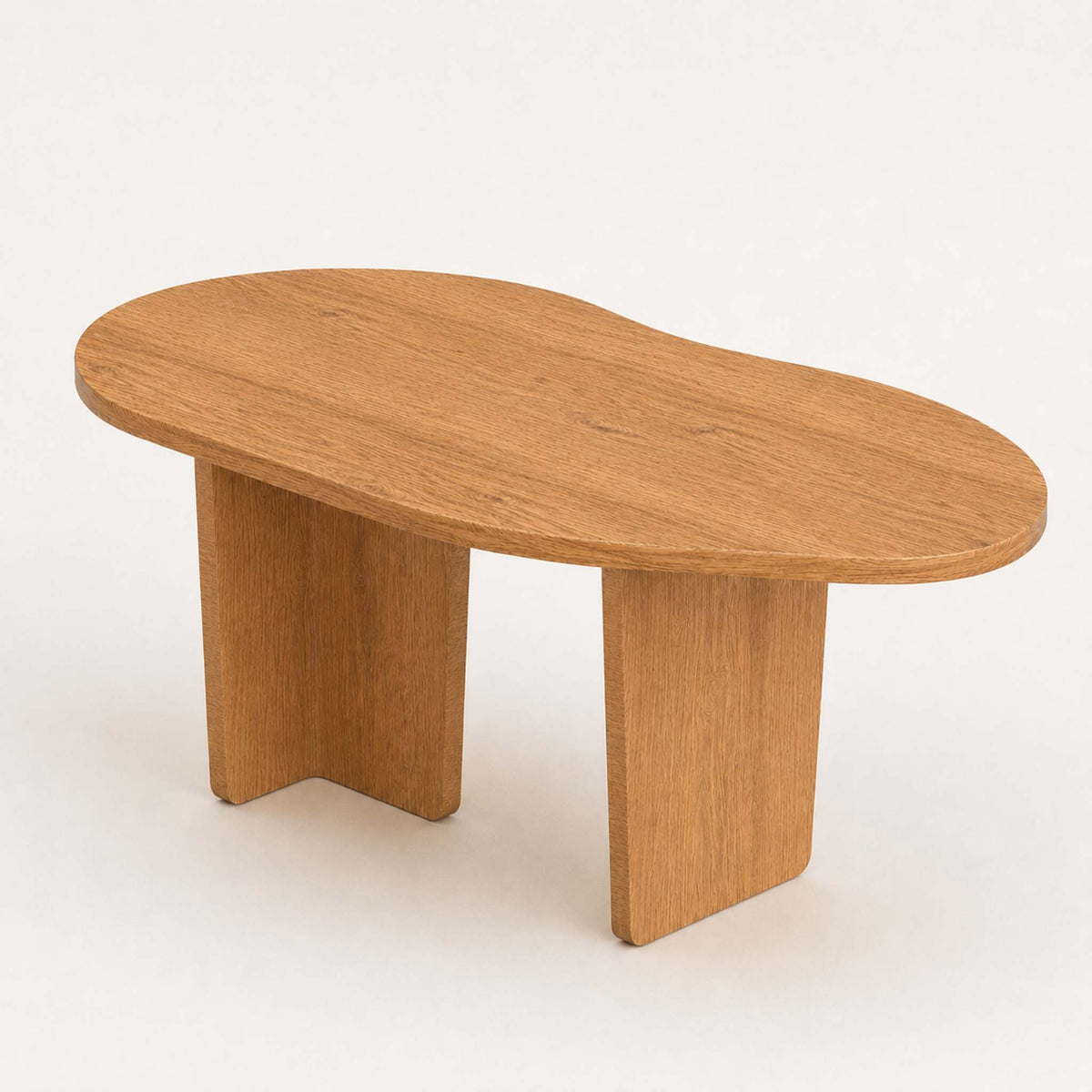 ÉTAUDORÉ & Our Wabi Sabi Home Agata organic shape table in solid oak wood, chestnut finish