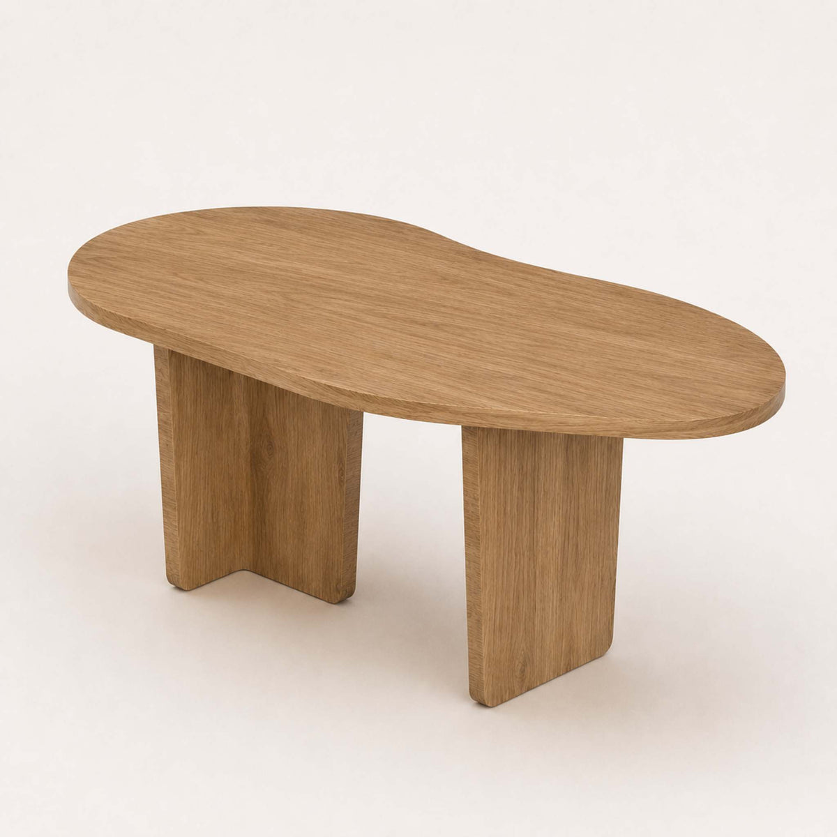 ÉTAUDORÉ & Our Wabi Sabi Home Agata organic shape table in solid oak wood, medium finish