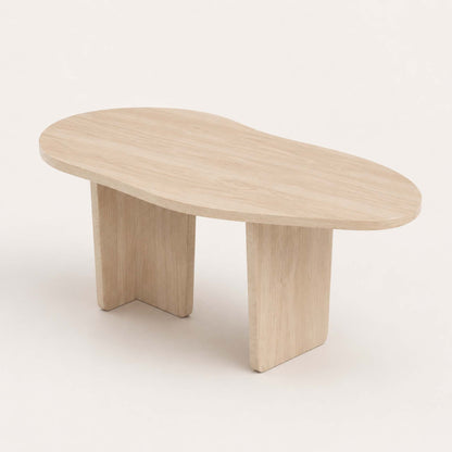 ÉTAUDORÉ & Our Wabi Sabi Home Agata organic shape table in solid oak wood, whitewashed finish