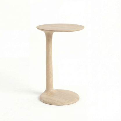 ETAUDORE Albula Side Table in Solid Oak Wood in Whitewashed Finish