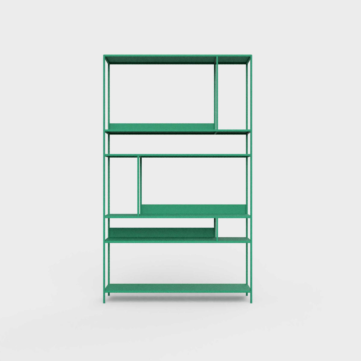 ÉTAUDORÉ Floks 01 powder coated steel bookcase in avocado green