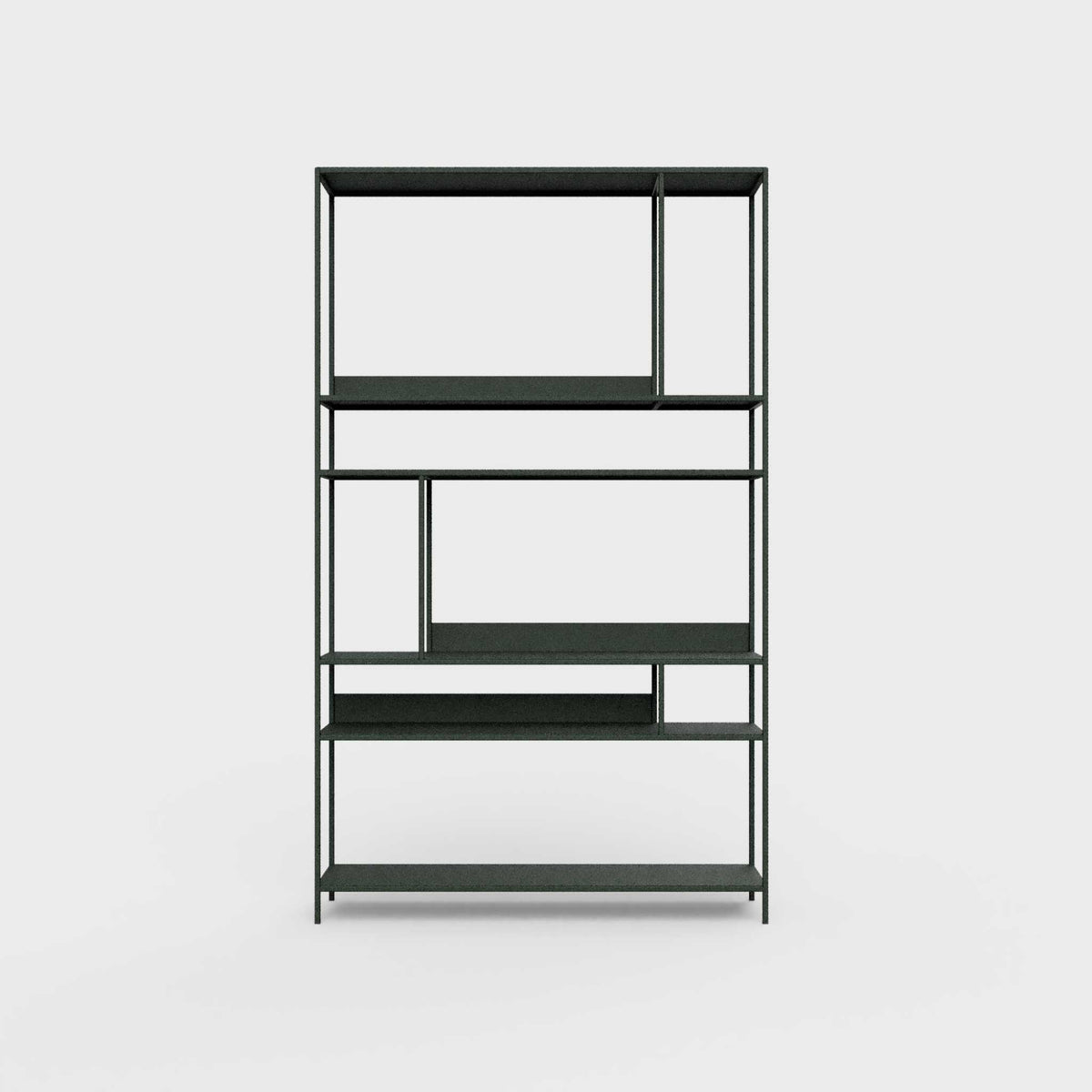 ÉTAUDORÉ Floks 01 powder coated steel bookcase in bottle green