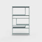 ÉTAUDORÉ Floks 01 powder coated steel bookcase in celadon green