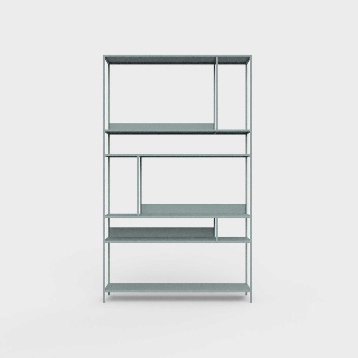 ÉTAUDORÉ Floks 01 powder coated steel bookcase in celadon green