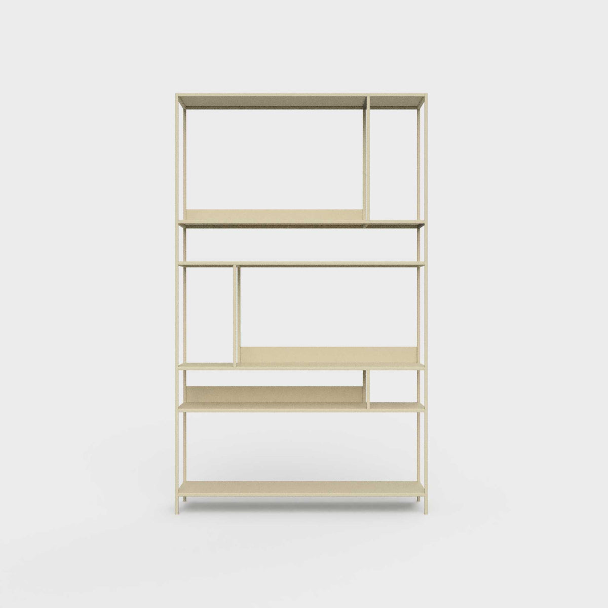 ÉTAUDORÉ Floks 01 powder coated steel bookcase in dark ecru
