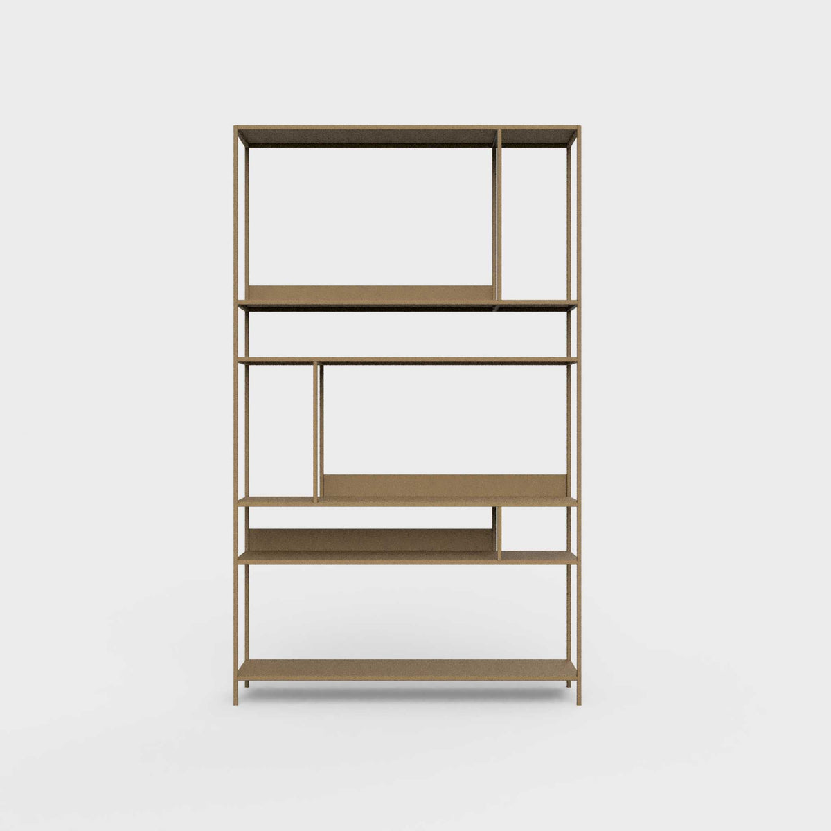 ÉTAUDORÉ Floks 01 powder coated steel bookcase in desert palm color