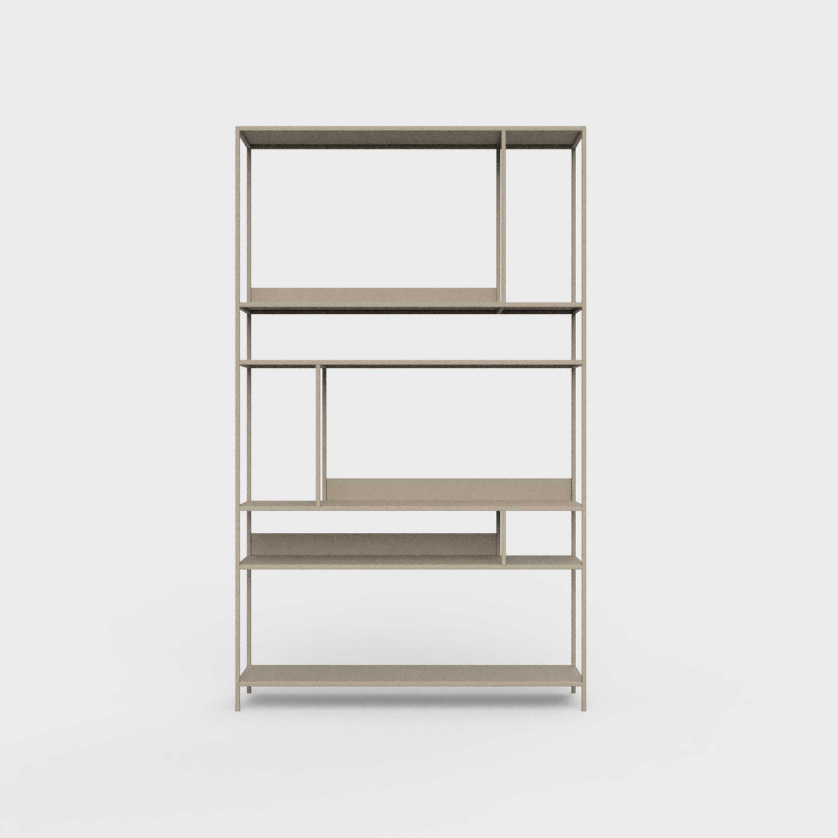 ÉTAUDORÉ Floks 01 powder coated steel bookcase in khaki