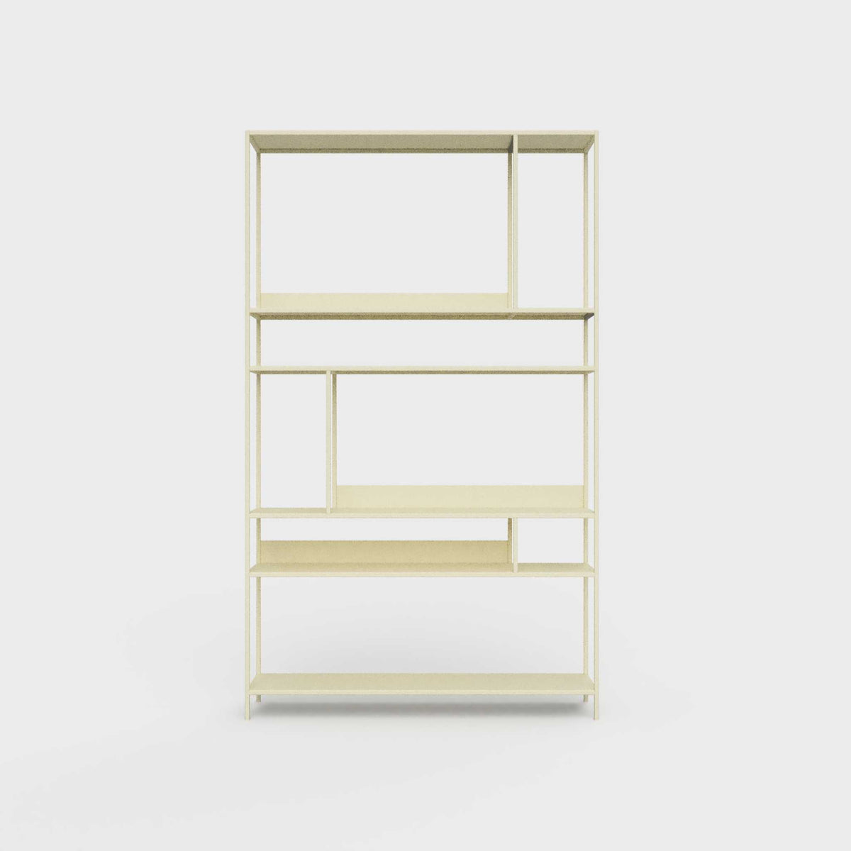 ÉTAUDORÉ Floks 01 powder coated steel bookcase in light ecru