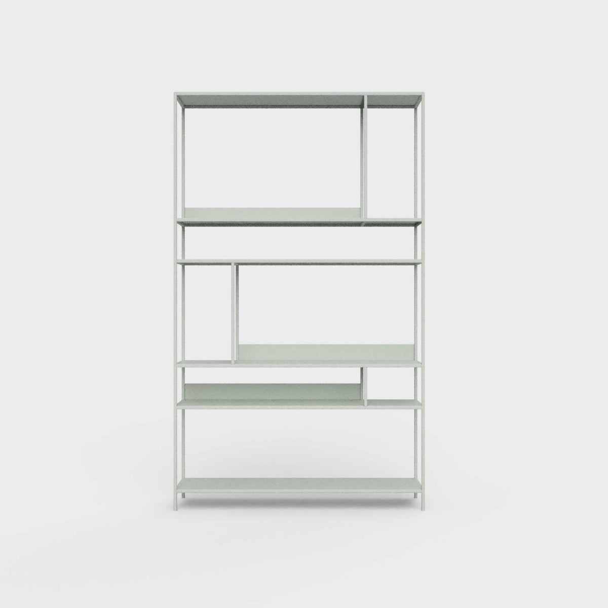 ÉTAUDORÉ Floks 01 powder coated steel bookcase in light matcha green