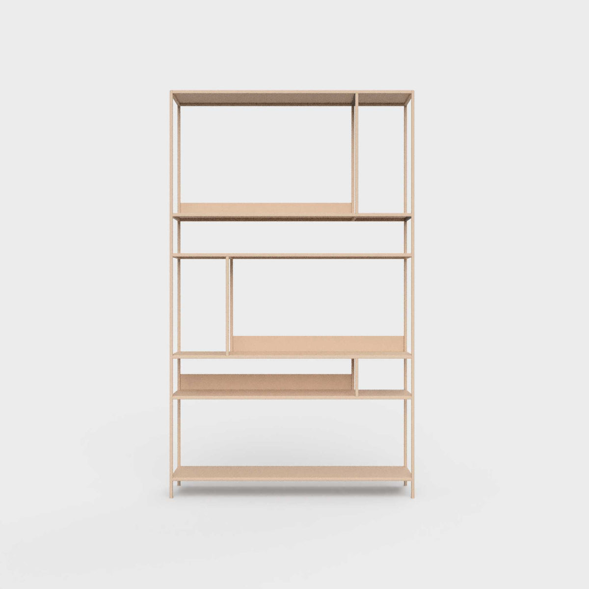 ÉTAUDORÉ Floks 01 powder coated steel bookcase in pastel salmon