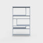 ÉTAUDORÉ Floks 01 powder coated steel bookcase in pigeon blue