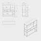 Dimensions of the ÉTAUDORÉ DESIVA shelving unit made from highest quality powder coated steel