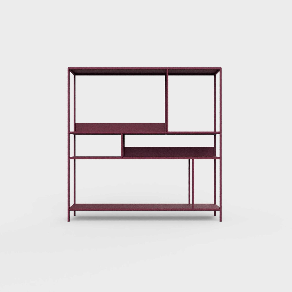 Plum red-purple ÉTAUDORÉ DESIVA shelving unit made from highest quality powder coated steel