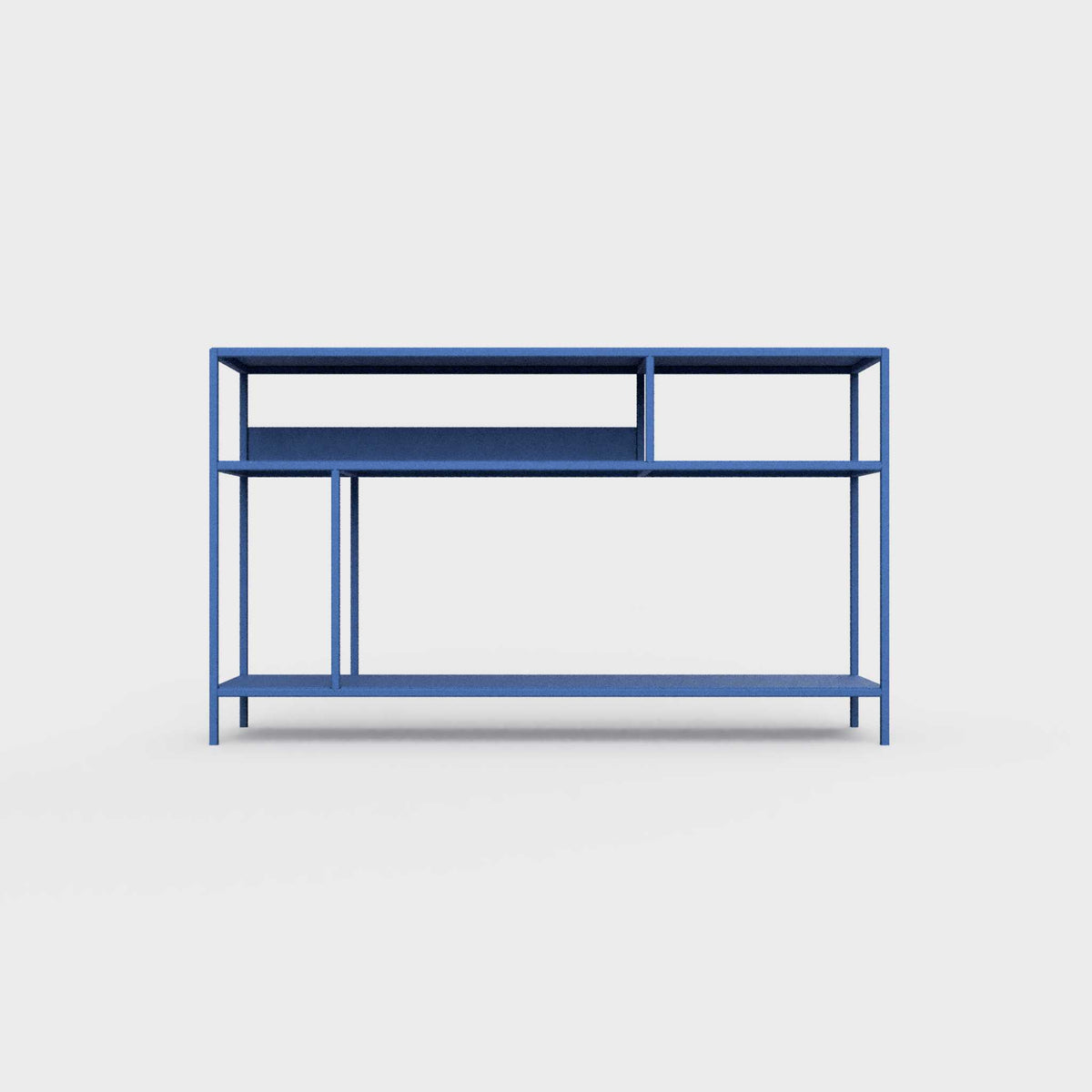 Azure blue color ÉTAUDORÉ DESIVA small shelving unit Floks 03, made to order from highest quality powder coated steel