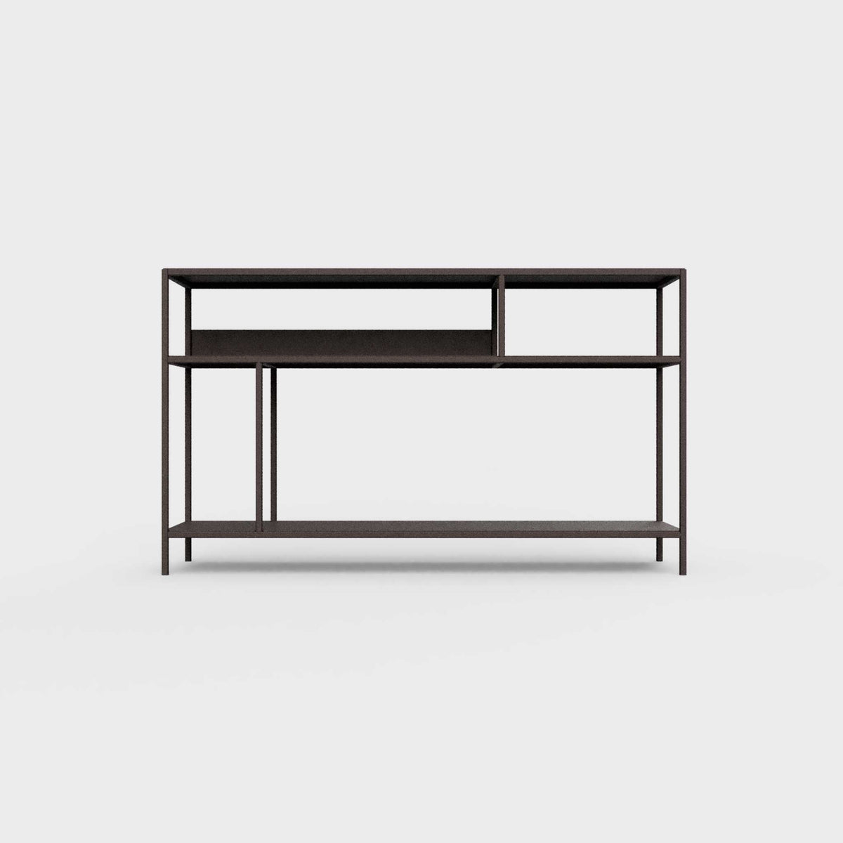 Coffee brown color ÉTAUDORÉ DESIVA small shelving unit Floks 03, made to order from highest quality powder coated steel