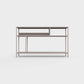 Cold beige color ÉTAUDORÉ DESIVA small shelving unit Floks 03, made to order from highest quality powder coated steel