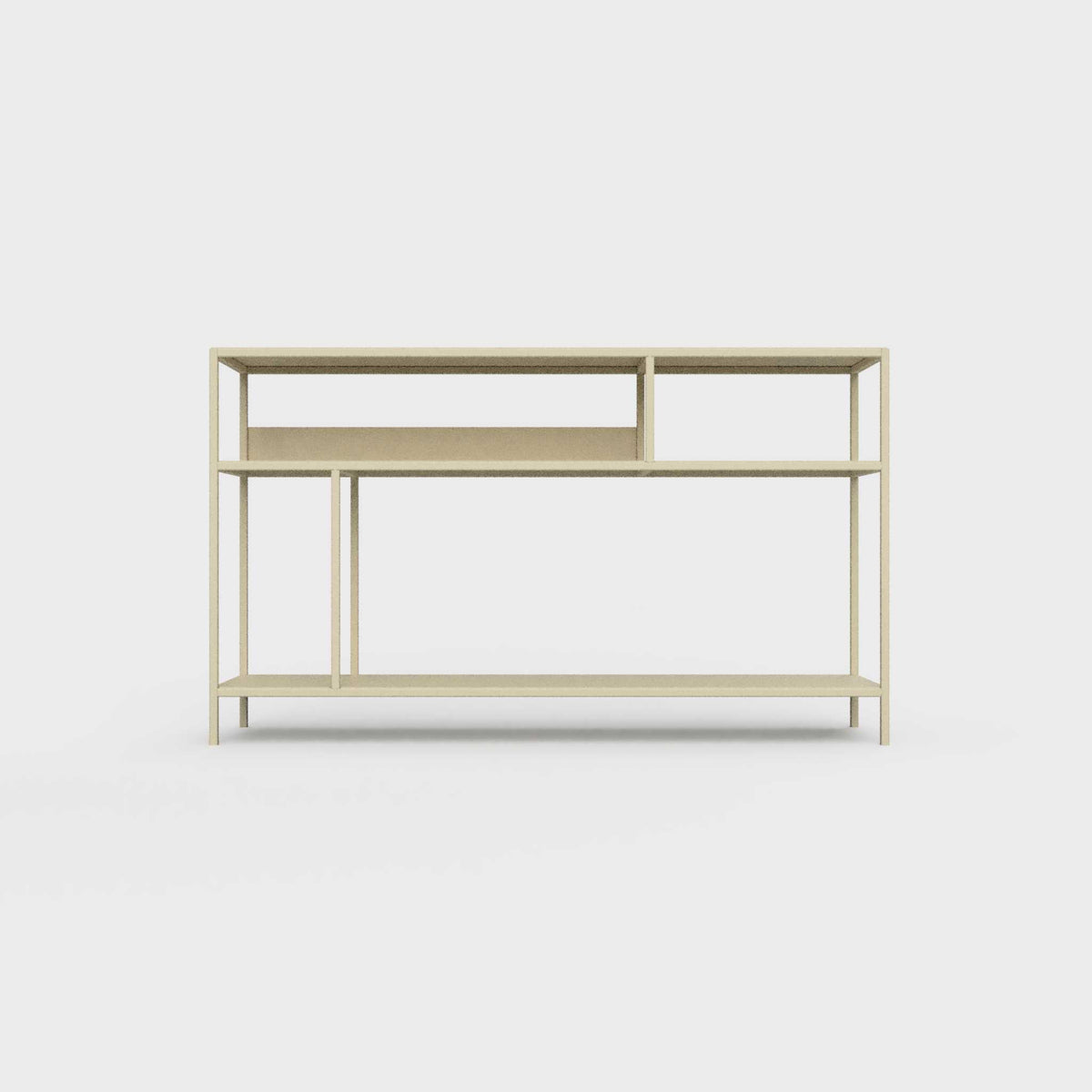 Dark ecru color ÉTAUDORÉ DESIVA small shelving unit Floks 03, made to order from highest quality powder coated steel