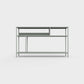 Dark matcha green color ÉTAUDORÉ DESIVA small shelving unit Floks 03, made to order from highest quality powder coated steel
