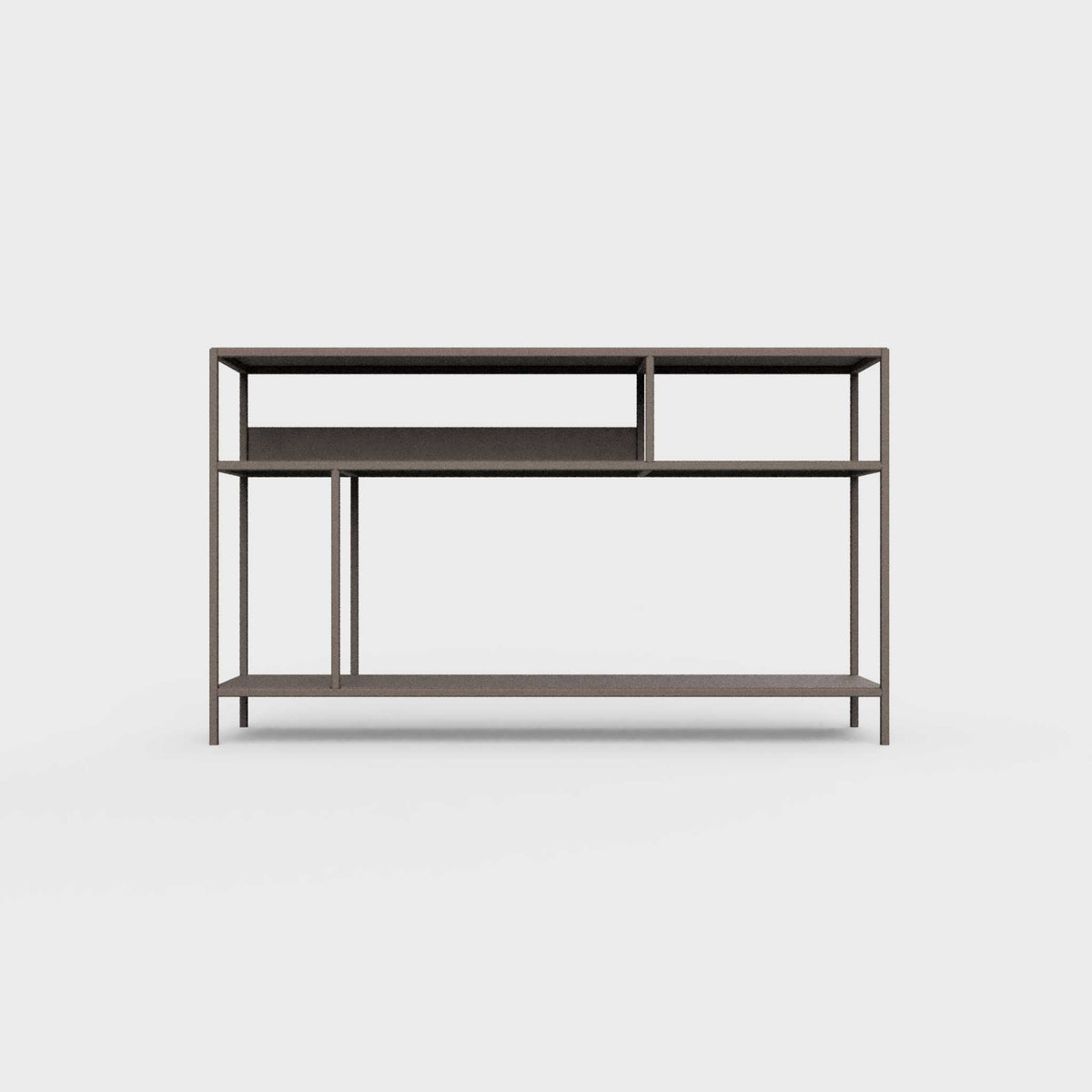 Earth brown color ÉTAUDORÉ DESIVA small shelving unit Floks 03, made to order from highest quality powder coated steel