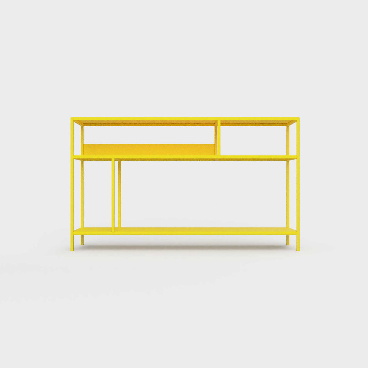 Lemon color ÉTAUDORÉ DESIVA small shelving unit Floks 03, made to order from highest quality powder coated steel