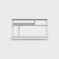 Light matcha green color ÉTAUDORÉ DESIVA small shelving unit Floks 03, made to order from highest quality powder coated steel