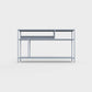 Pigeon blue color ÉTAUDORÉ DESIVA small shelving unit Floks 03, made to order from highest quality powder coated steel