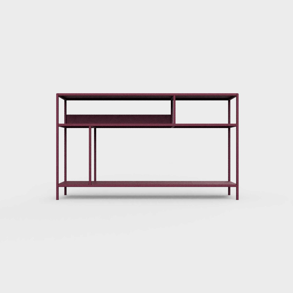 Plum purple color ÉTAUDORÉ DESIVA small shelving unit Floks 03, made to order from highest quality powder coated steel