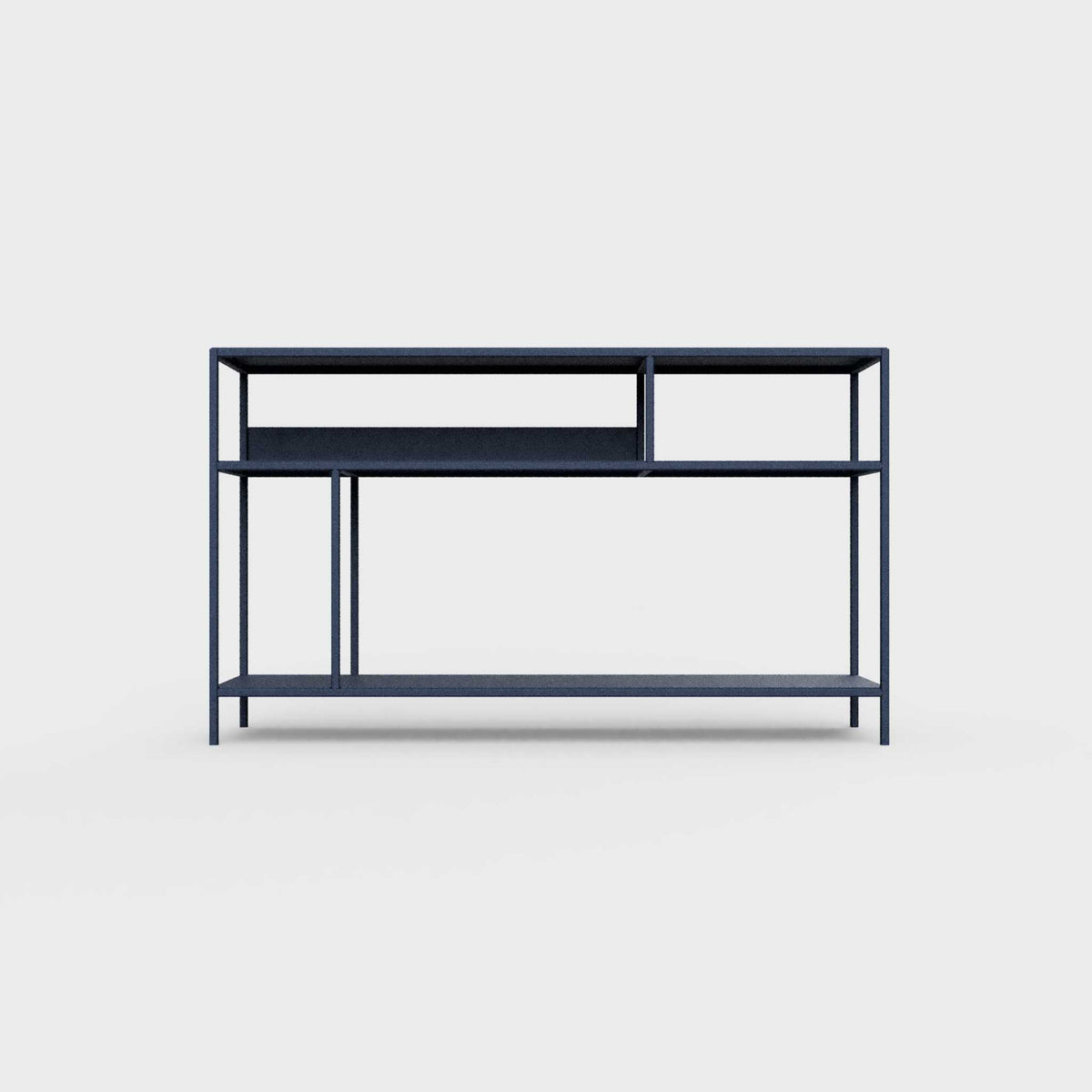 Prussian blue color ÉTAUDORÉ DESIVA small shelving unit Floks 03, made to order from highest quality powder coated steel