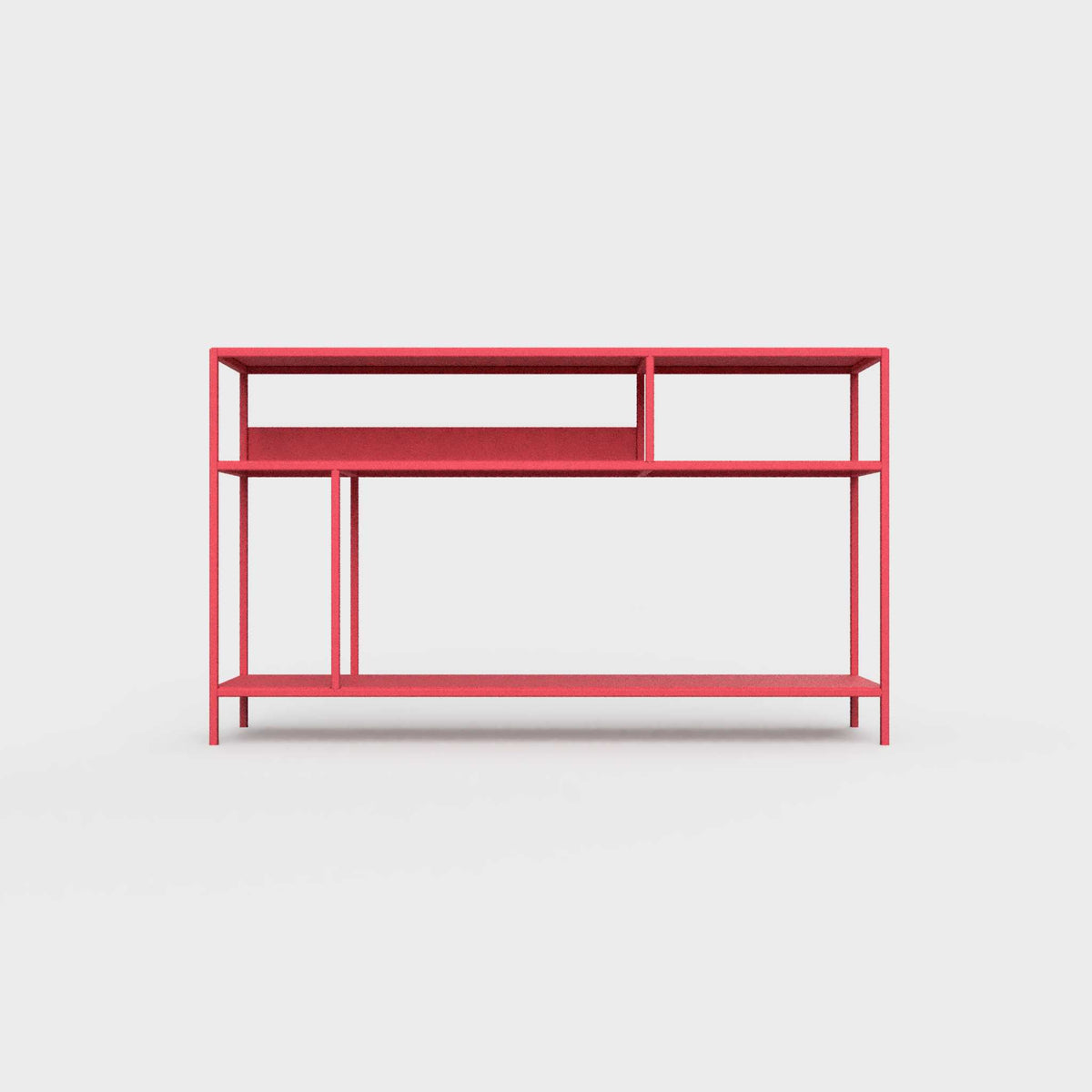Raspberry color ÉTAUDORÉ DESIVA small shelving unit Floks 03, made to order from highest quality powder coated steel
