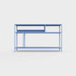 Sky blue color ÉTAUDORÉ DESIVA small shelving unit Floks 03, made to order from highest quality powder coated steel