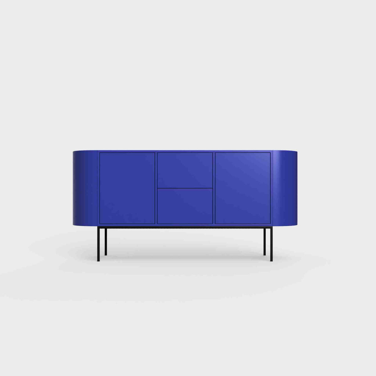 ÉTAUDORÉ Desiva Lumia 01 steel rounded sideboard in bluebell blue powder coated steel