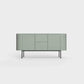 ÉTAUDORÉ Desiva Lumia 01 steel rounded sideboard in dark matcha green powder coated steel