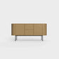 ÉTAUDORÉ Desiva Lumia 01 steel rounded sideboard in desert palm brown-green powder coated steel