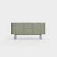 ÉTAUDORÉ Desiva Lumia 01 steel rounded sideboard in faded olive green powder coated steel