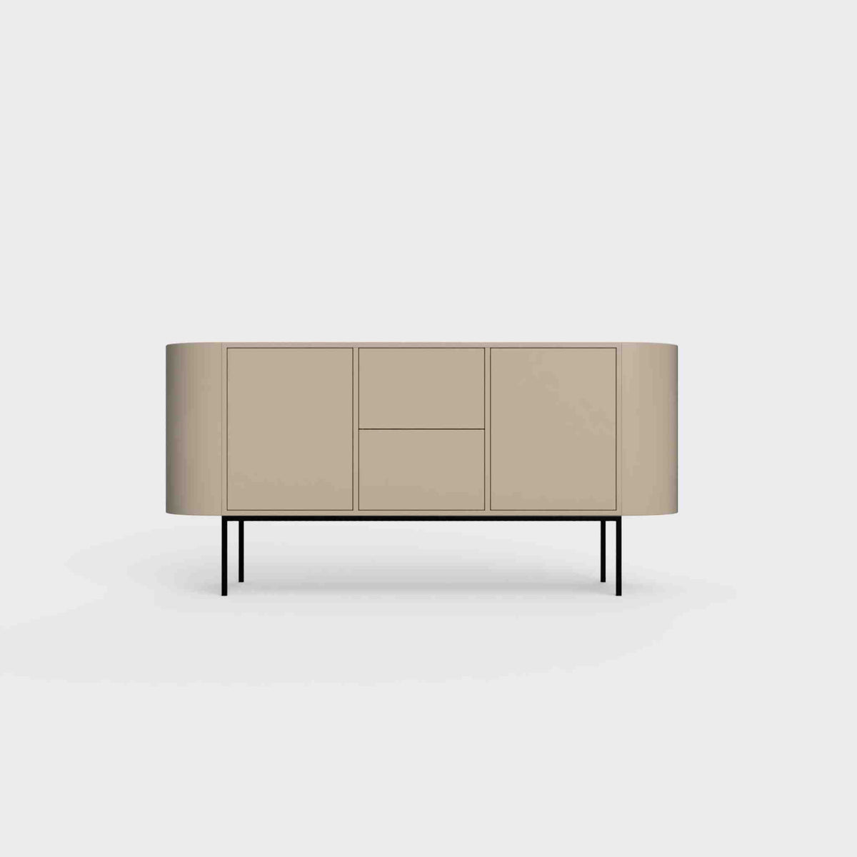 ÉTAUDORÉ Desiva Lumia 01 steel rounded sideboard in khaki powder coated steel