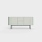 ÉTAUDORÉ Desiva Lumia 01 steel rounded sideboard in light matcha green powder coated steel