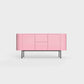 ÉTAUDORÉ Desiva Lumia 01 steel rounded sideboard in lily pink powder coated steel