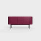 ÉTAUDORÉ Desiva Lumia 01 steel rounded sideboard in plum red-purple powder coated steel