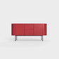 ÉTAUDORÉ Desiva Lumia 01 steel rounded sideboard in ruby red powder coated steel