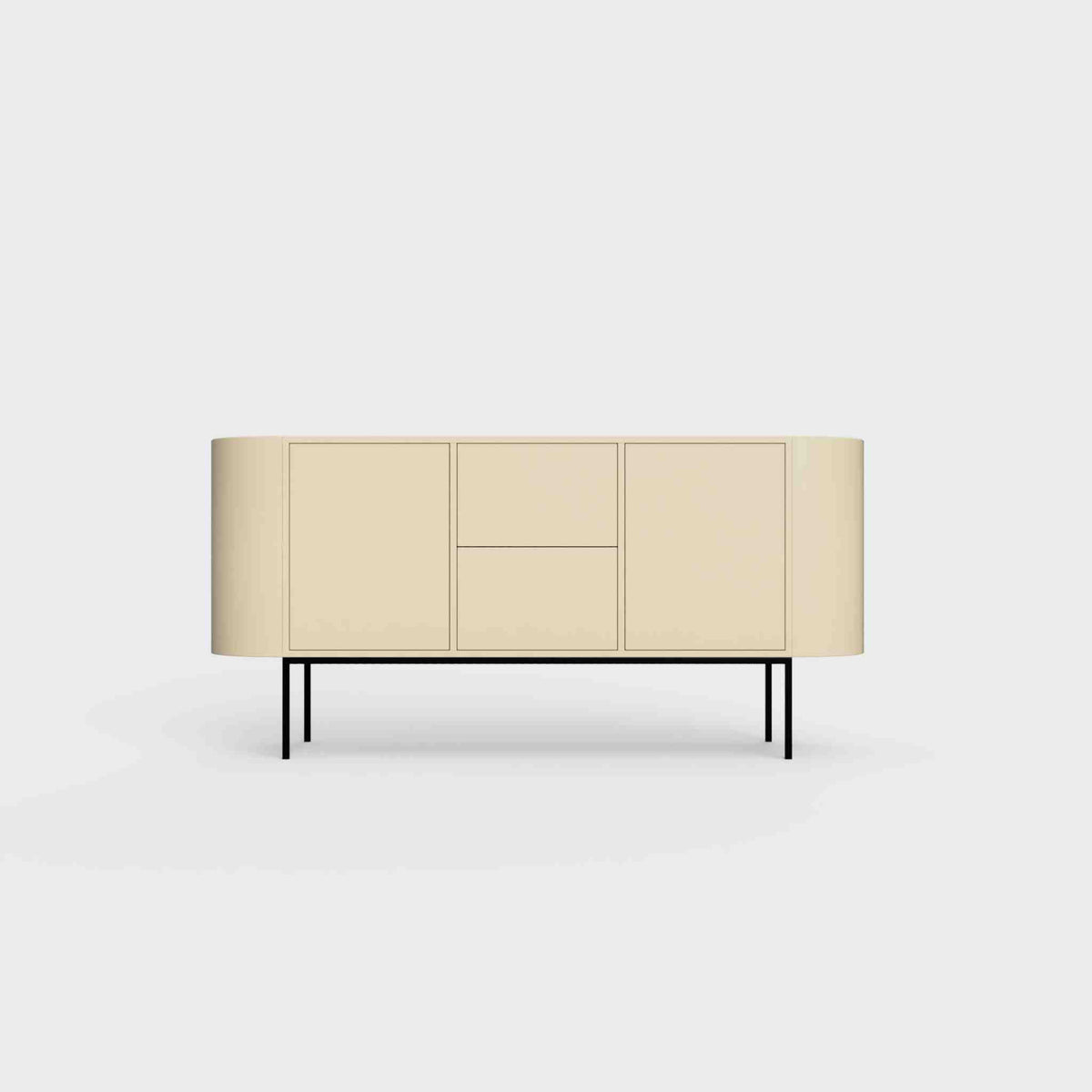 ÉTAUDORÉ Desiva Lumia 01 steel rounded sideboard in sand powder coated steel