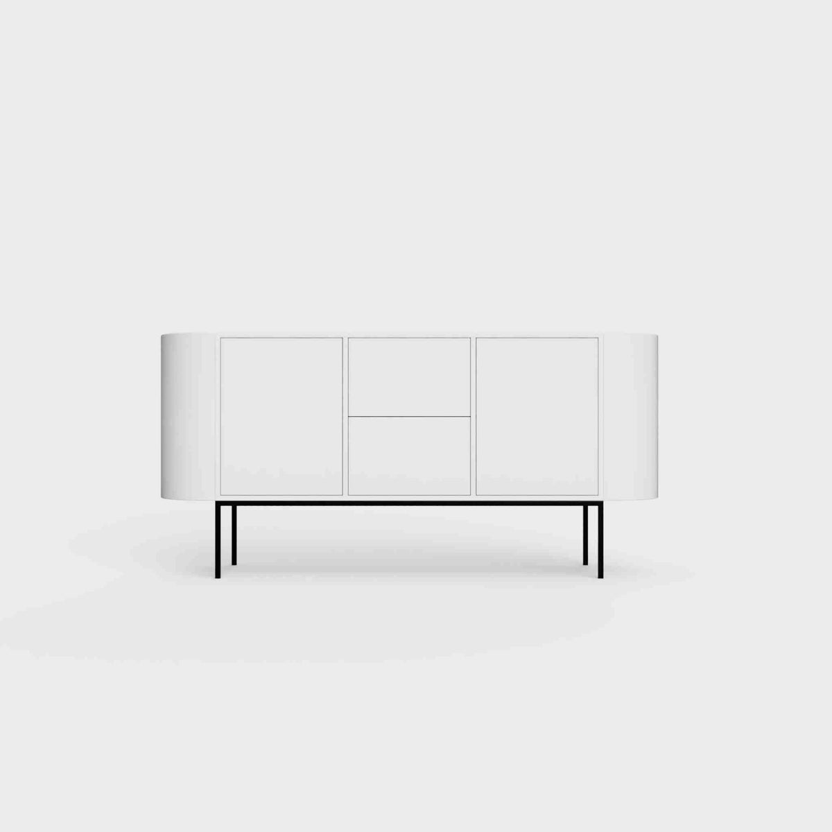ÉTAUDORÉ Desiva Lumia 01 steel rounded sideboard in white powder coated steel