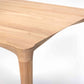 Rouded corner detail of the ÉTAUDORÉ L'Argentine extendable Solid Oak Wood rectangular table