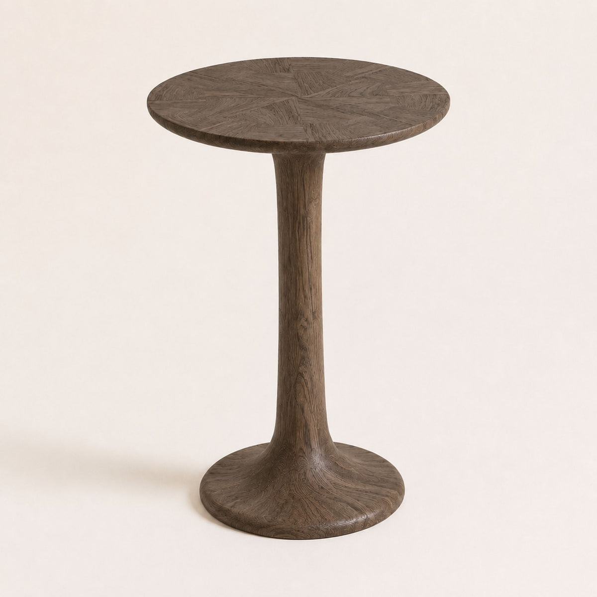 ETAUDORE Lianna Side Table in Solid Oak Wood - Graphite Finish