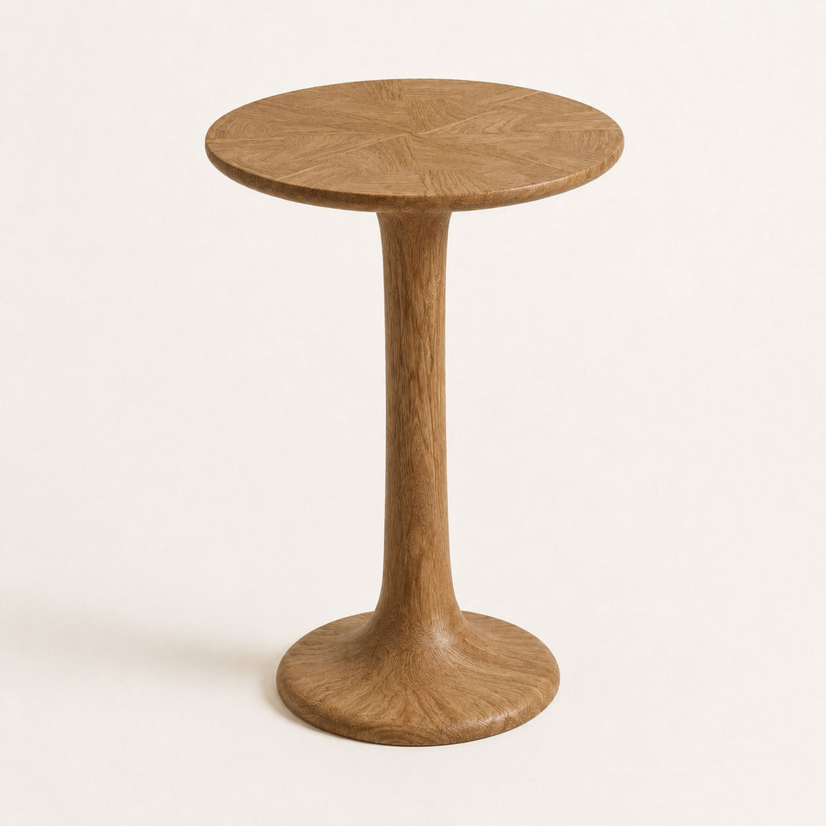 ETAUDORE Lianna Side Table in Solid Oak Wood - Smoky Finish