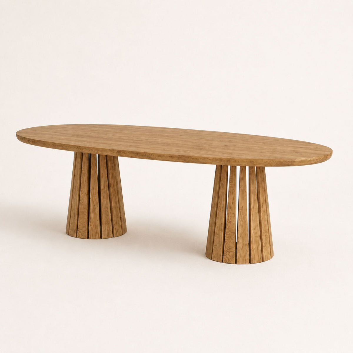 ÉTAUDORÉ Noemi Rounded Oval Table in solid oak wood, medium finish