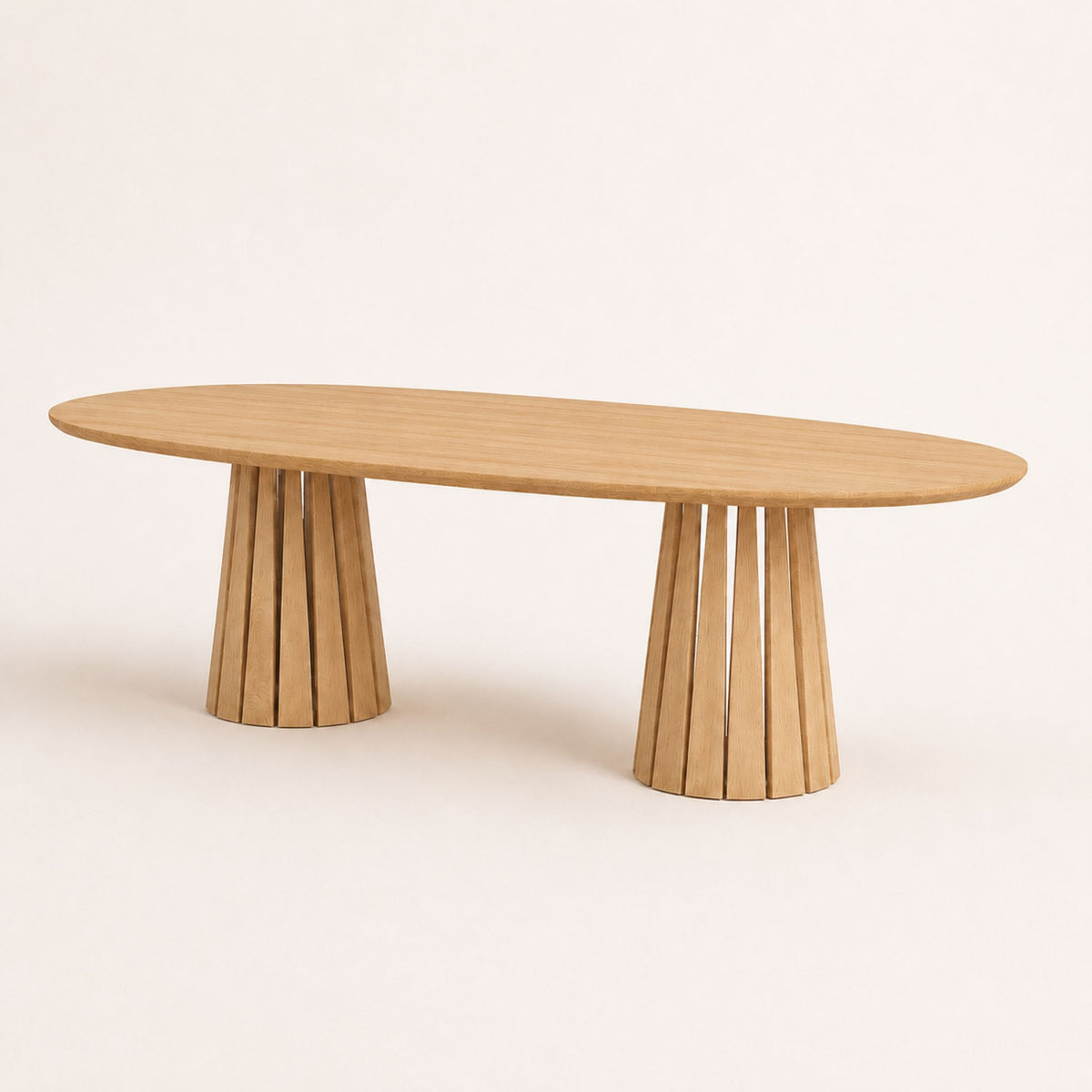 ÉTAUDORÉ Noemi Rounded Oval Table in solid oak wood, natural finish